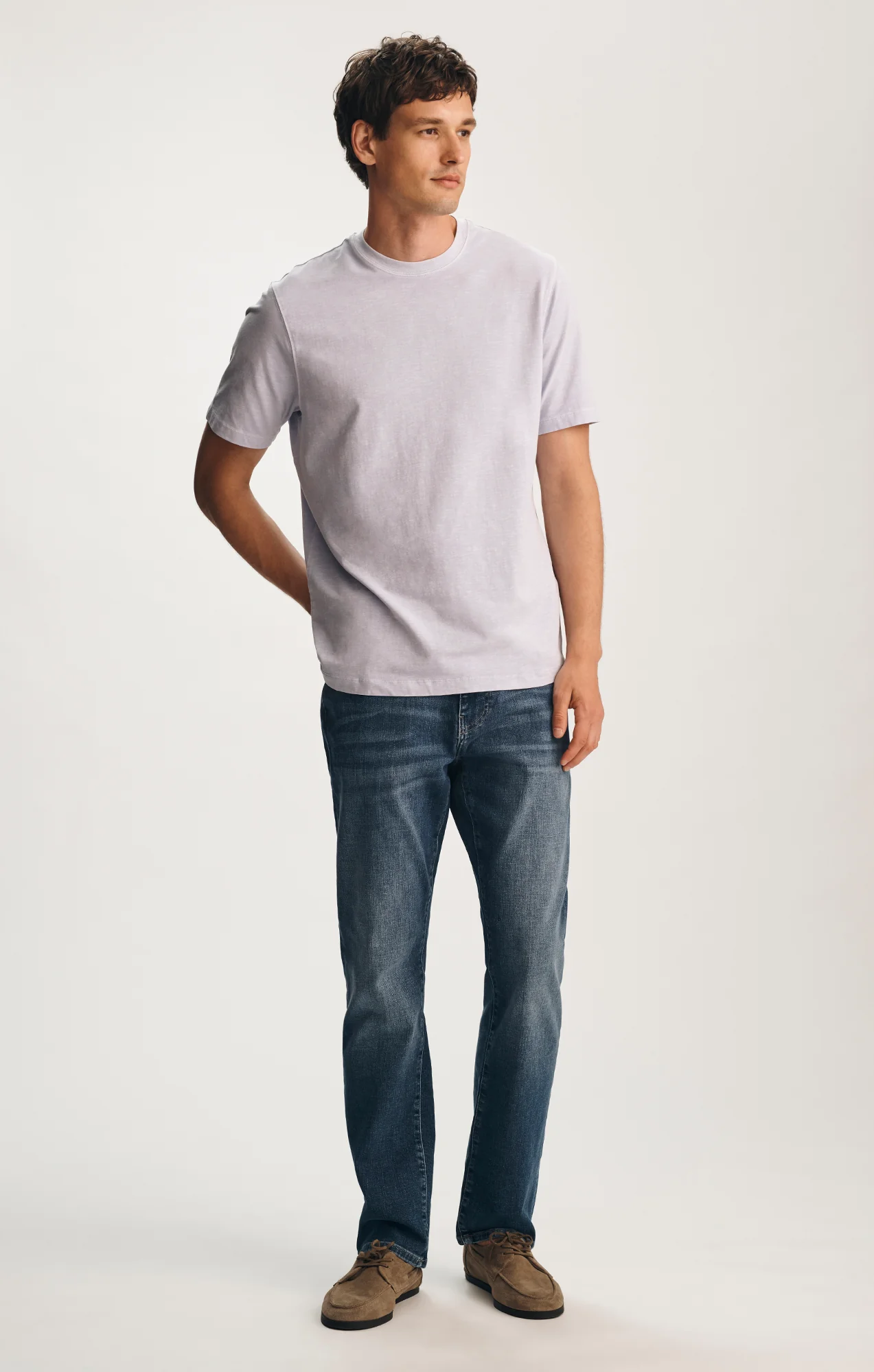SOFT SLUB CREW NECK T-SHIRT IN HALOGEN BLUE - Image 4