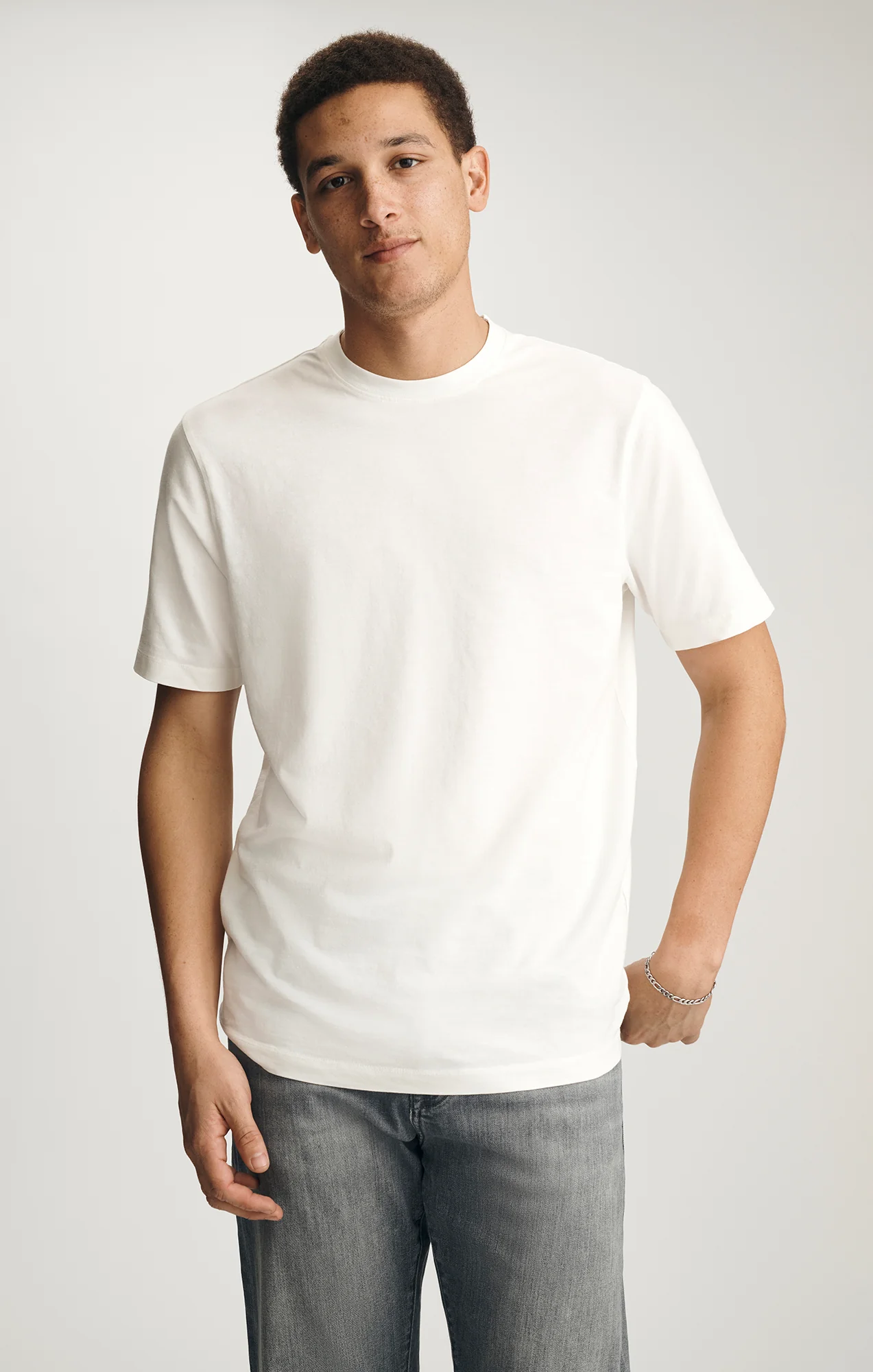 SOFT SLUB CREW NECK T-SHIRT IN WHITE