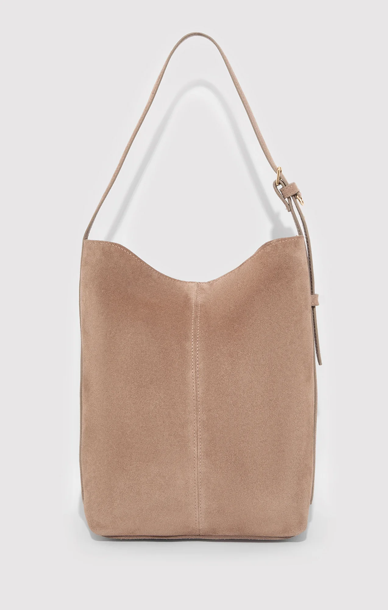 SUEDE BUCKET BAG IN SILVER MINK - Image 2