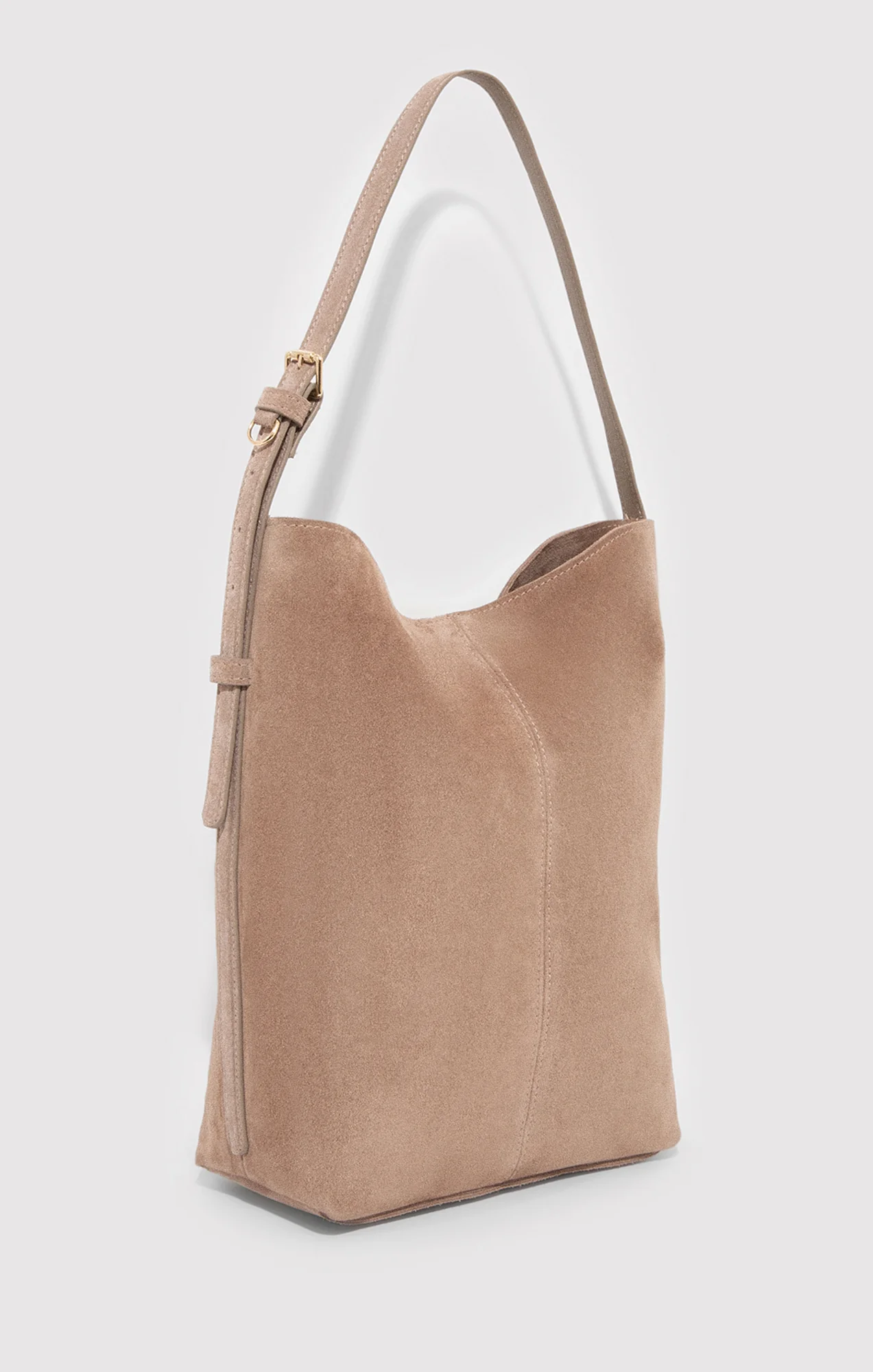 SUEDE BUCKET BAG IN SILVER MINK - Image 3