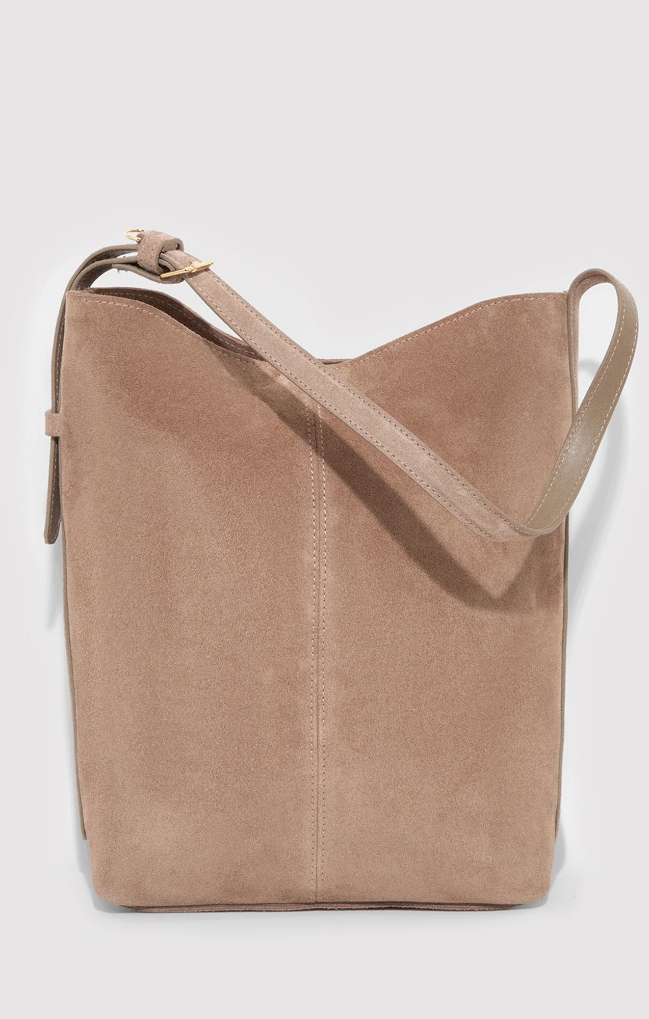 SUEDE BUCKET BAG IN SILVER MINK - Image 4