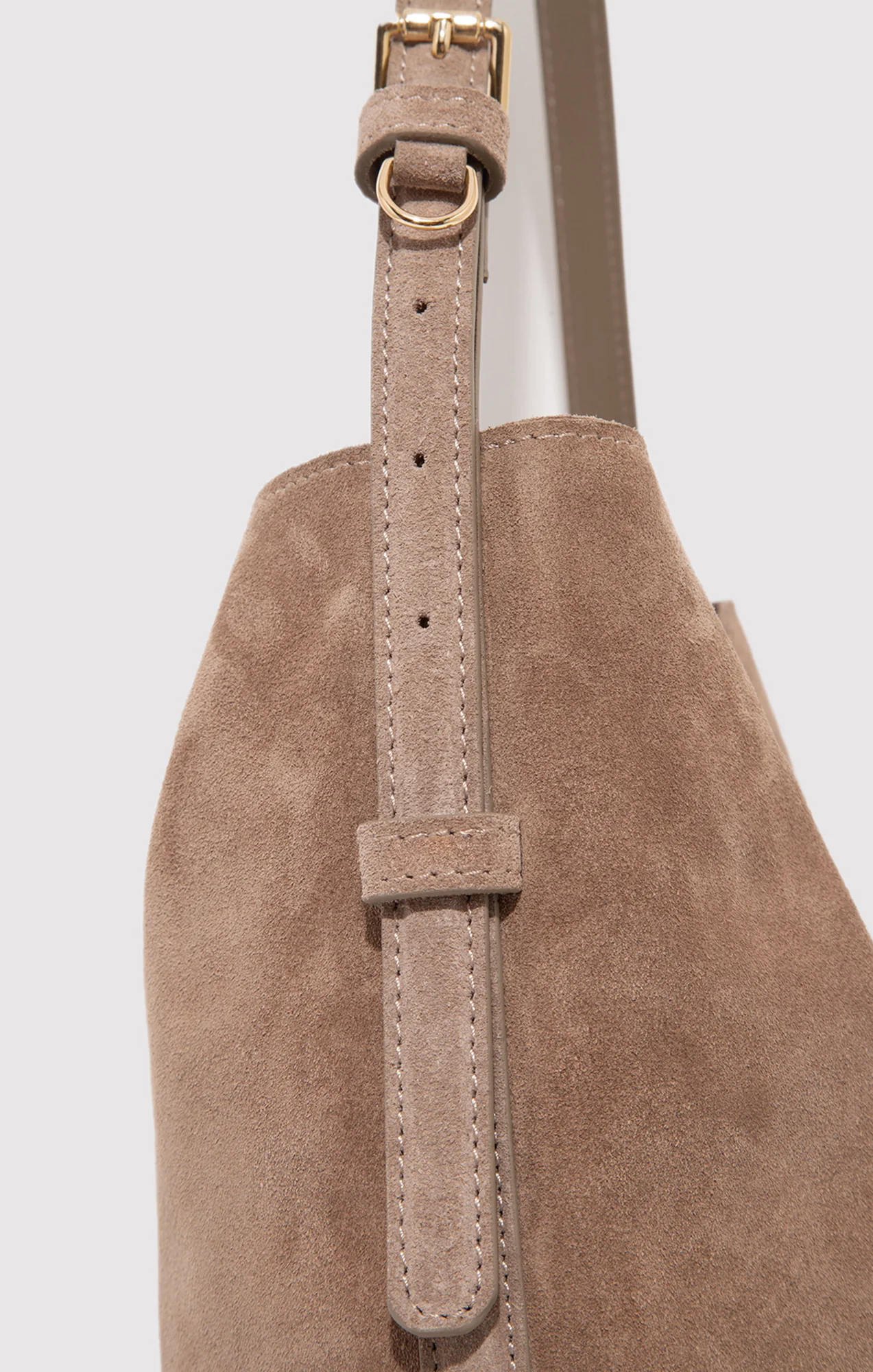 SUEDE BUCKET BAG IN SILVER MINK - Image 5