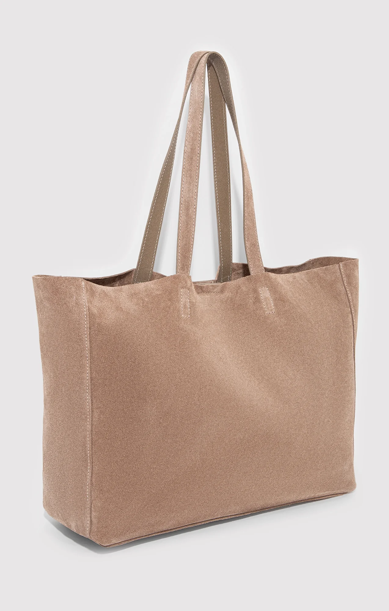 SUEDE SHOPPER BAG IN SILVER MINK - Image 3
