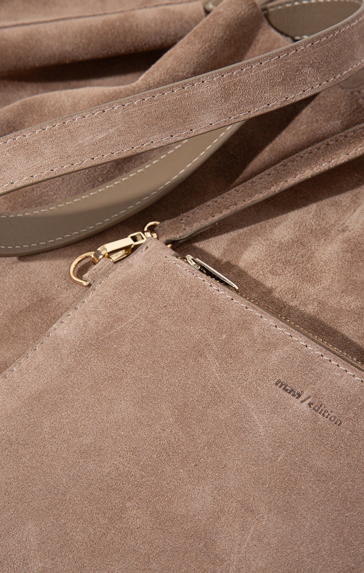 SUEDE SHOPPER BAG IN SILVER MINK - Image 5