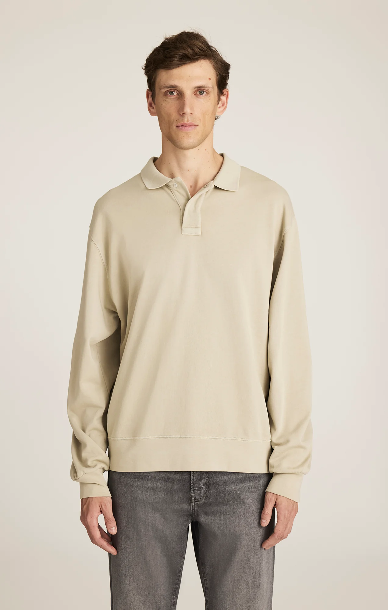 POLO SWEATSHIRT IN ABBEY STONE