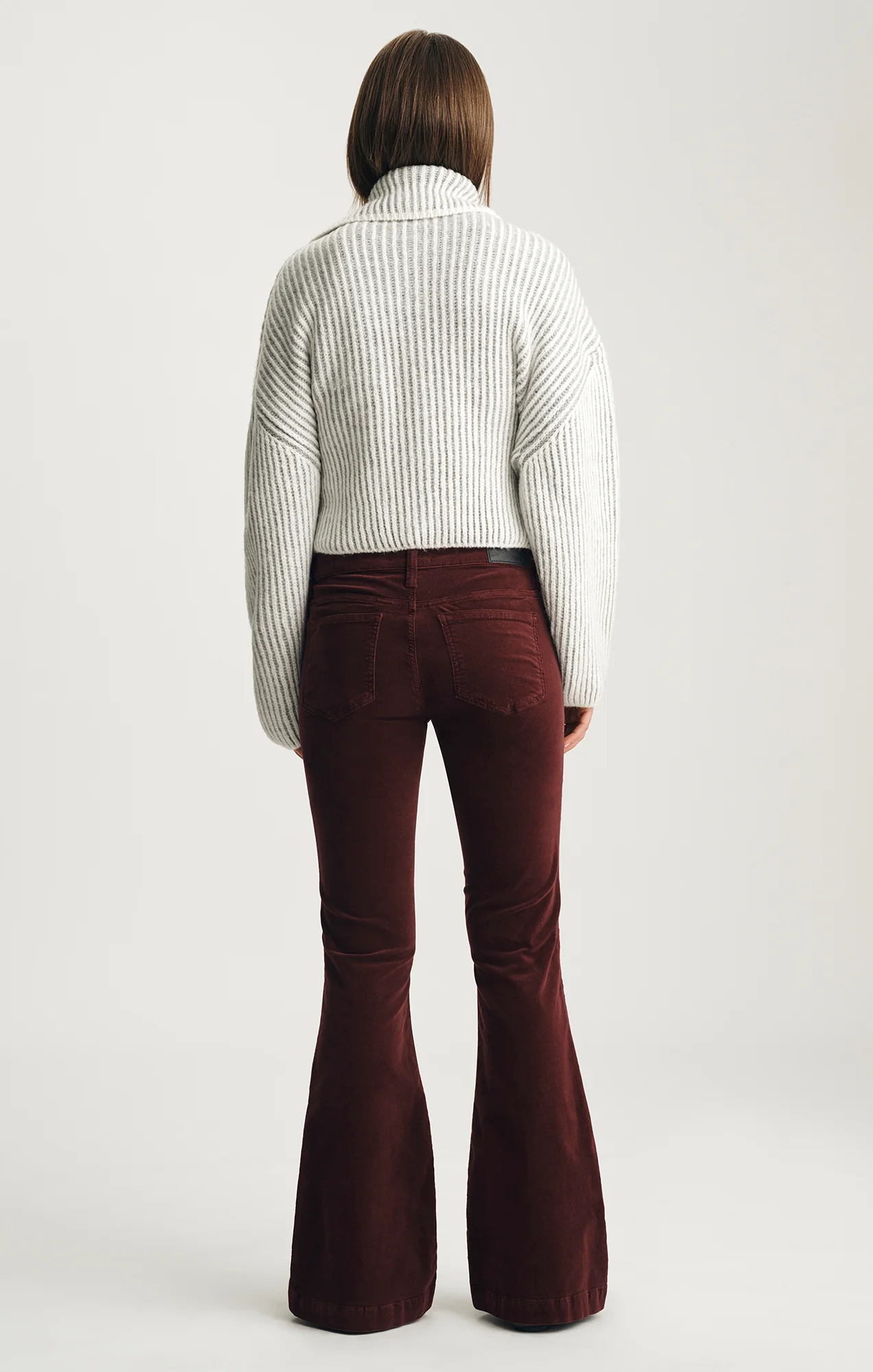 SYDNEY FLARE IN BURGUNDY VELVET - Image 2