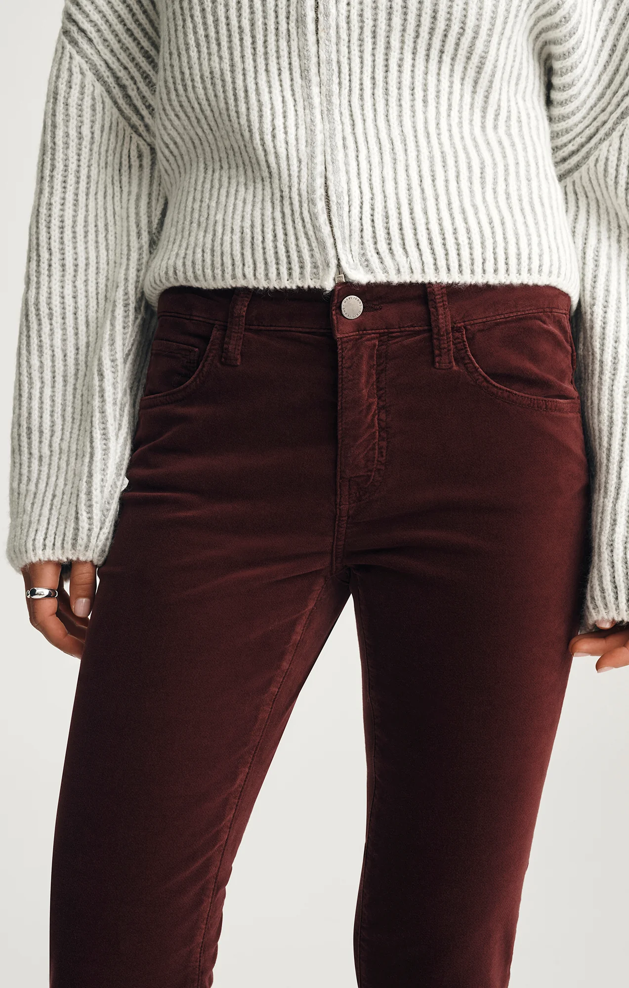 SYDNEY FLARE IN BURGUNDY VELVET - Image 5