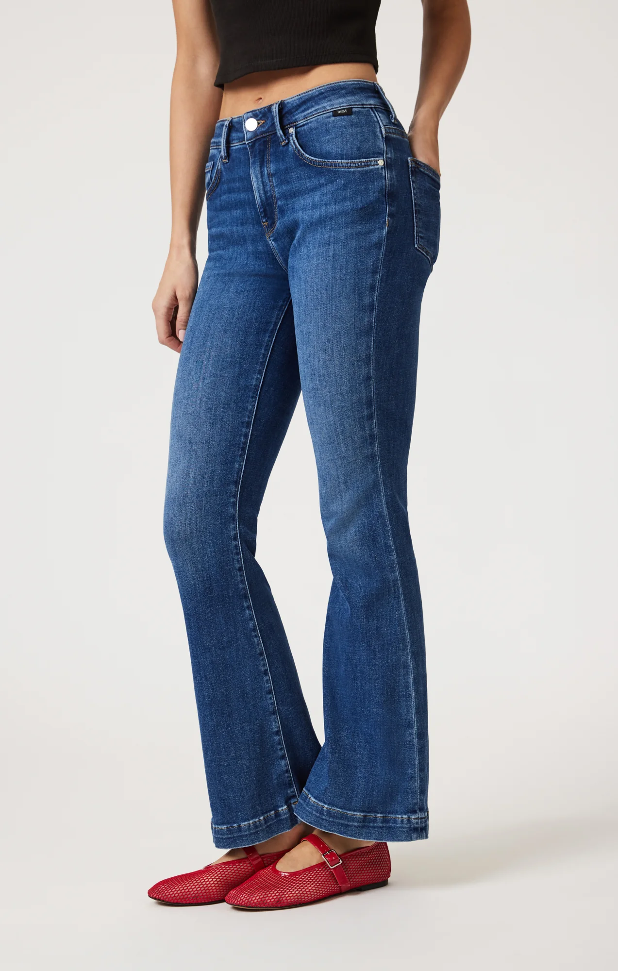 SYDNEY FLARE IN DARK BRUSHED FEATHER BLUE - Image 2