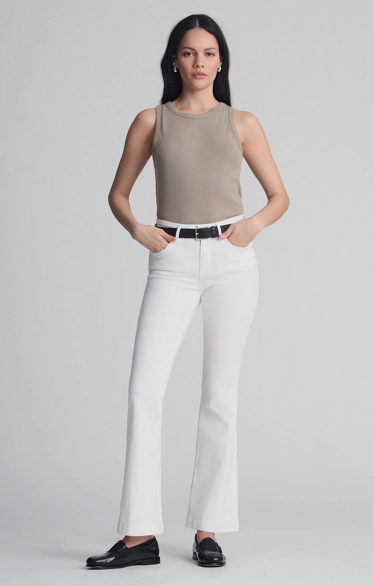 SYDNEY FLARE IN WHITE FEATHER BLUE