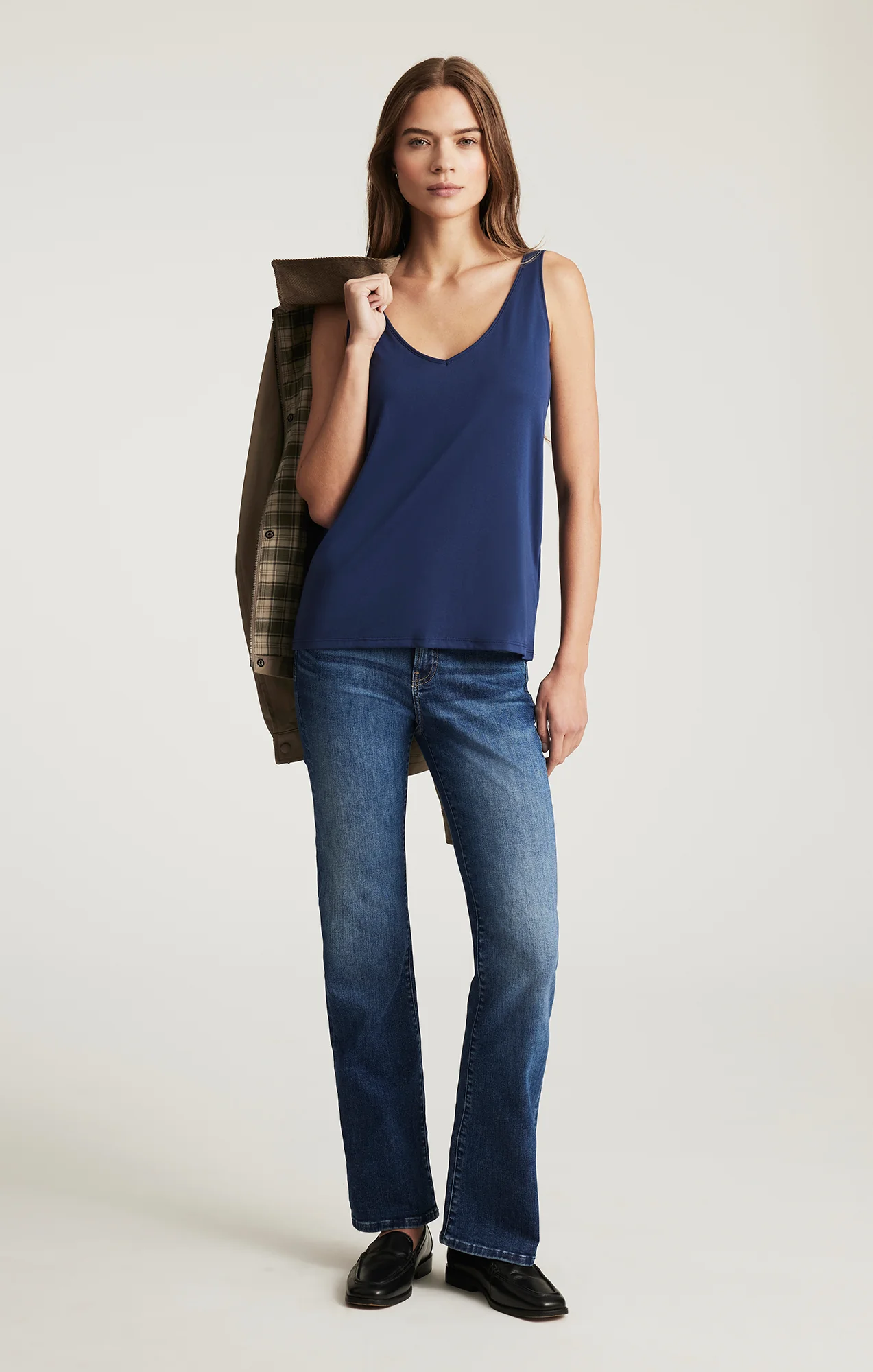 LUXE TOUCH TENCEL™ LACE TANK TOP IN MEDIEVAL BLUE - Image 2