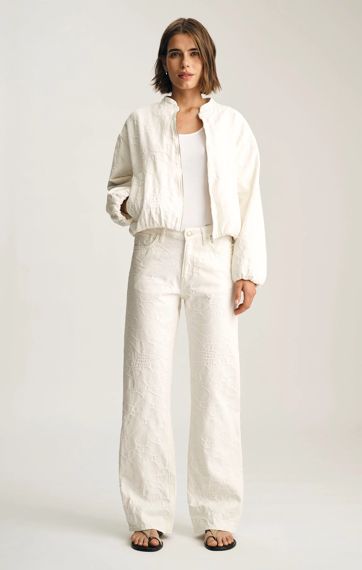 TAYLOR STRAIGHT LEG IN BEIGE EMBROIDERED DENIM - Image 4