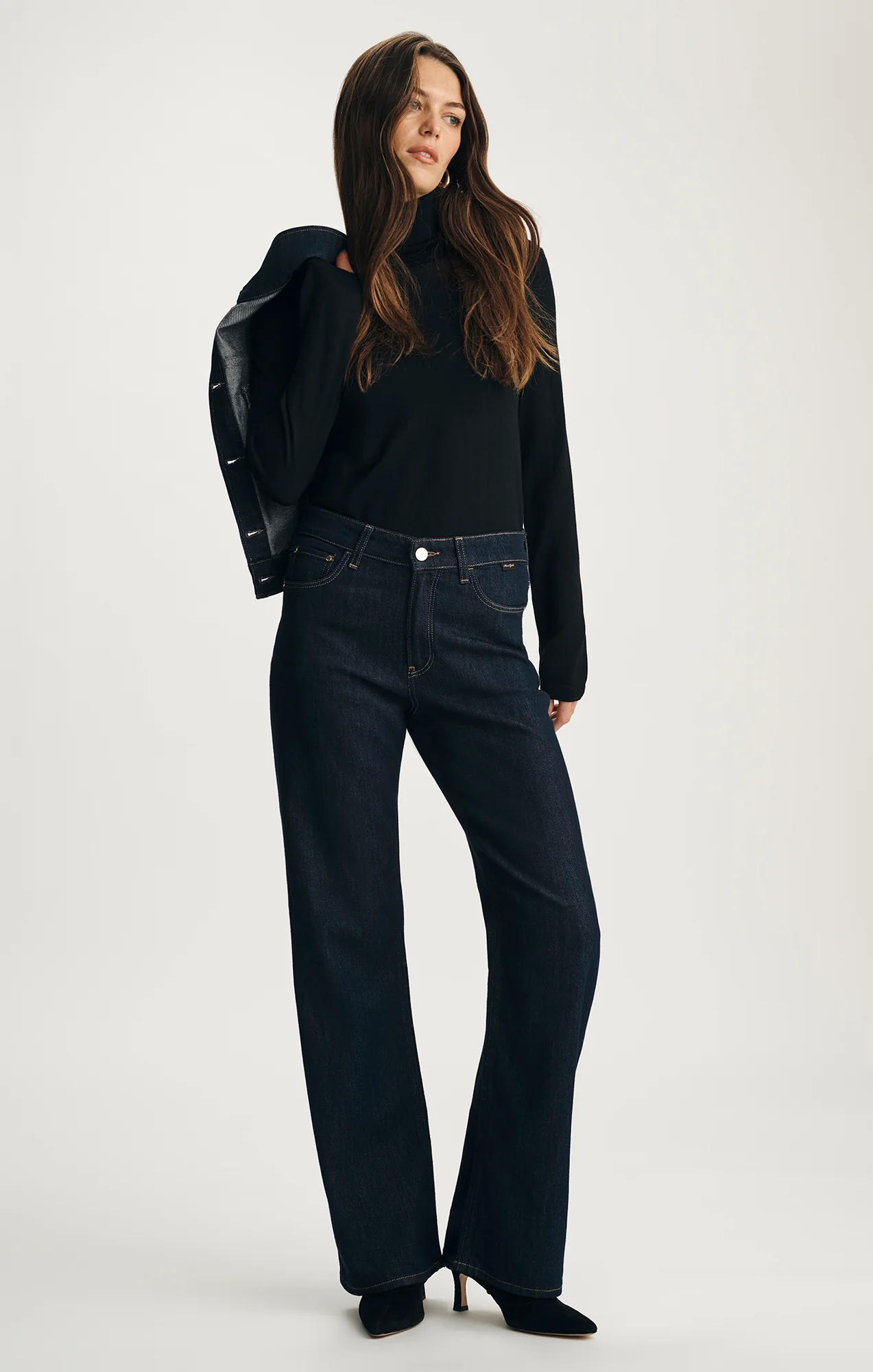 TAYLOR STRAIGHT LEG IN DARK BLUE SHINY GOLD PREMIUM