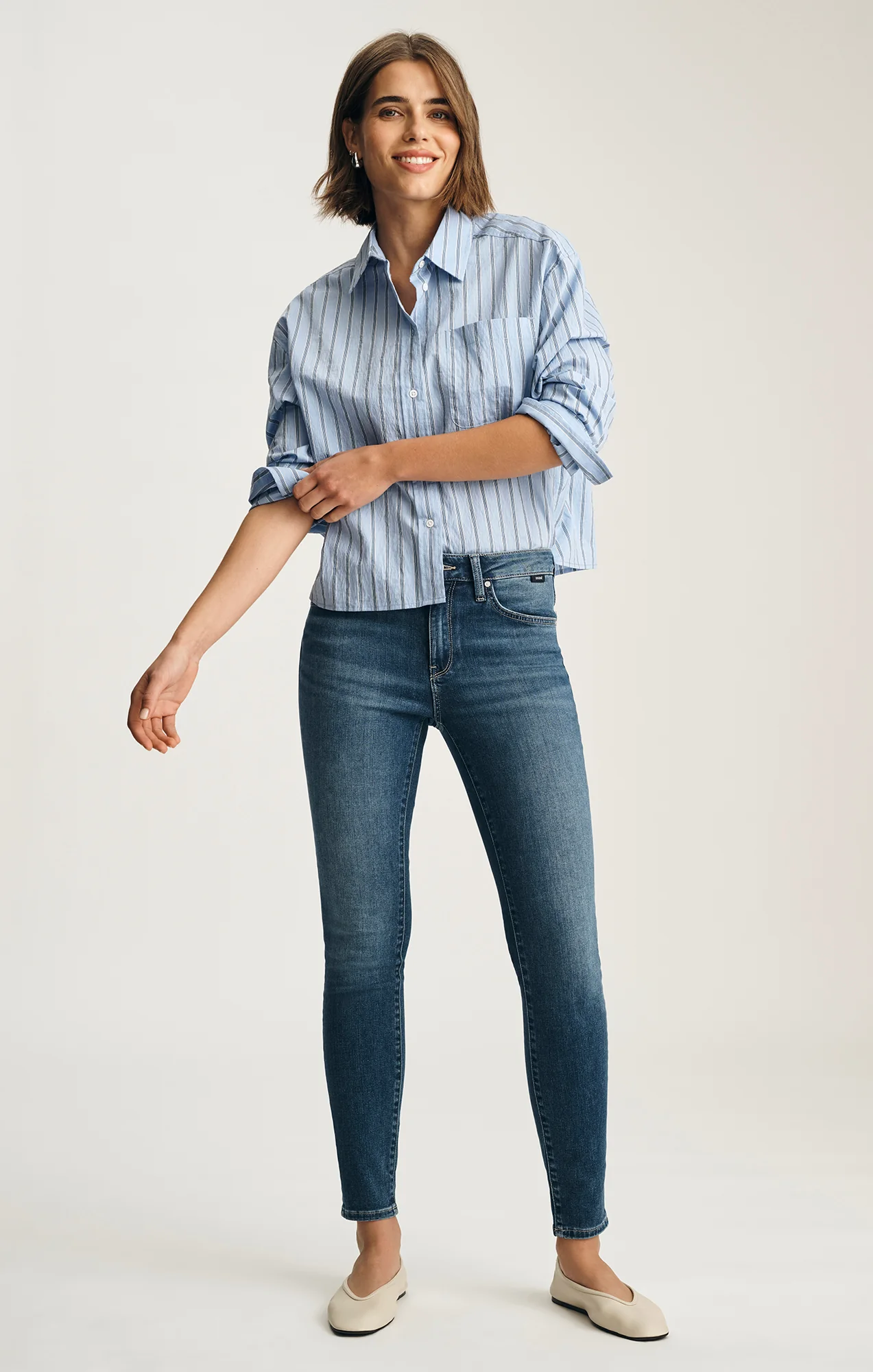 TESS SKINNY IN DARK BRUSHED FEATHER LUXE
