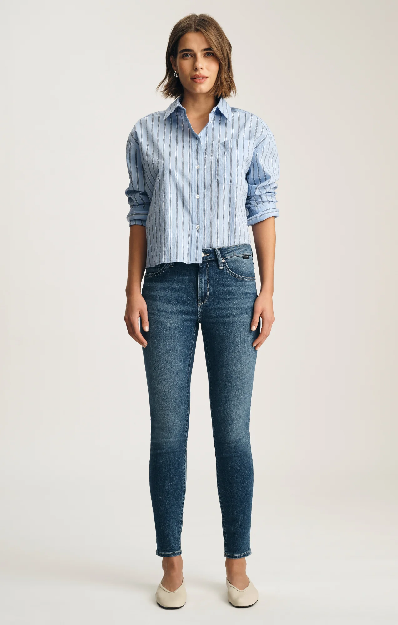 TESS SKINNY IN DARK BRUSHED FEATHER LUXE - Image 3