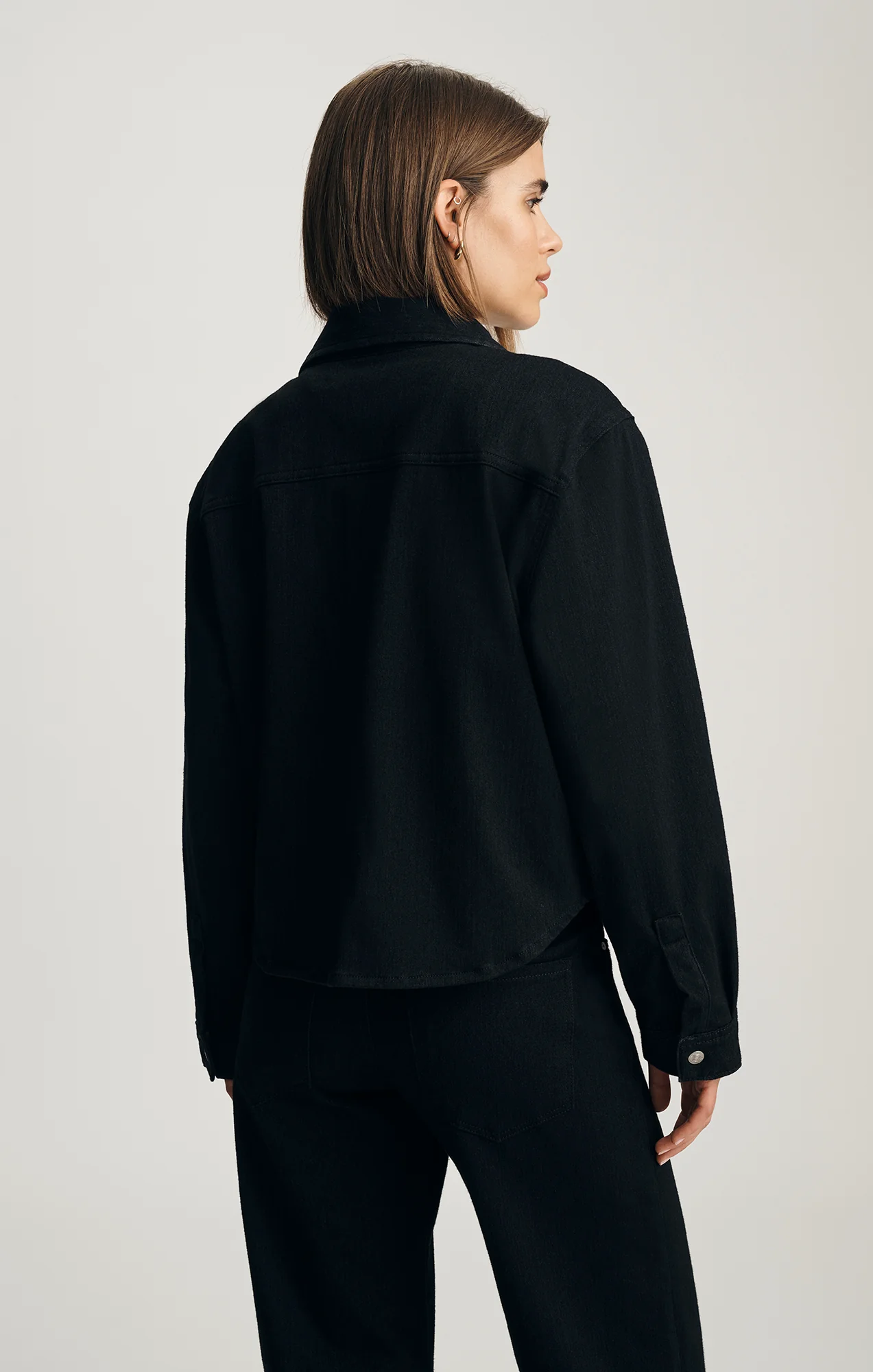 TIA DENIM SHIRT IN BLACK MOVE - Image 2
