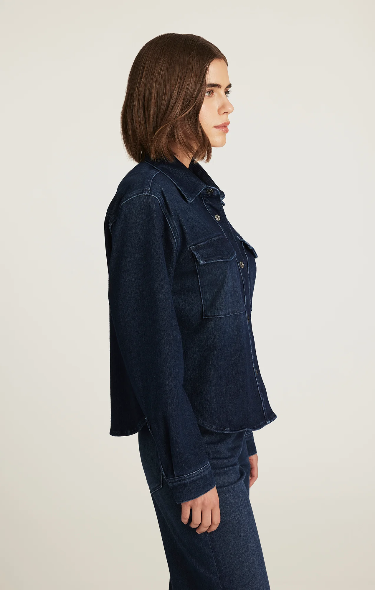 TIA DENIM SHIRT IN DARK BLUE MOVE - Image 4