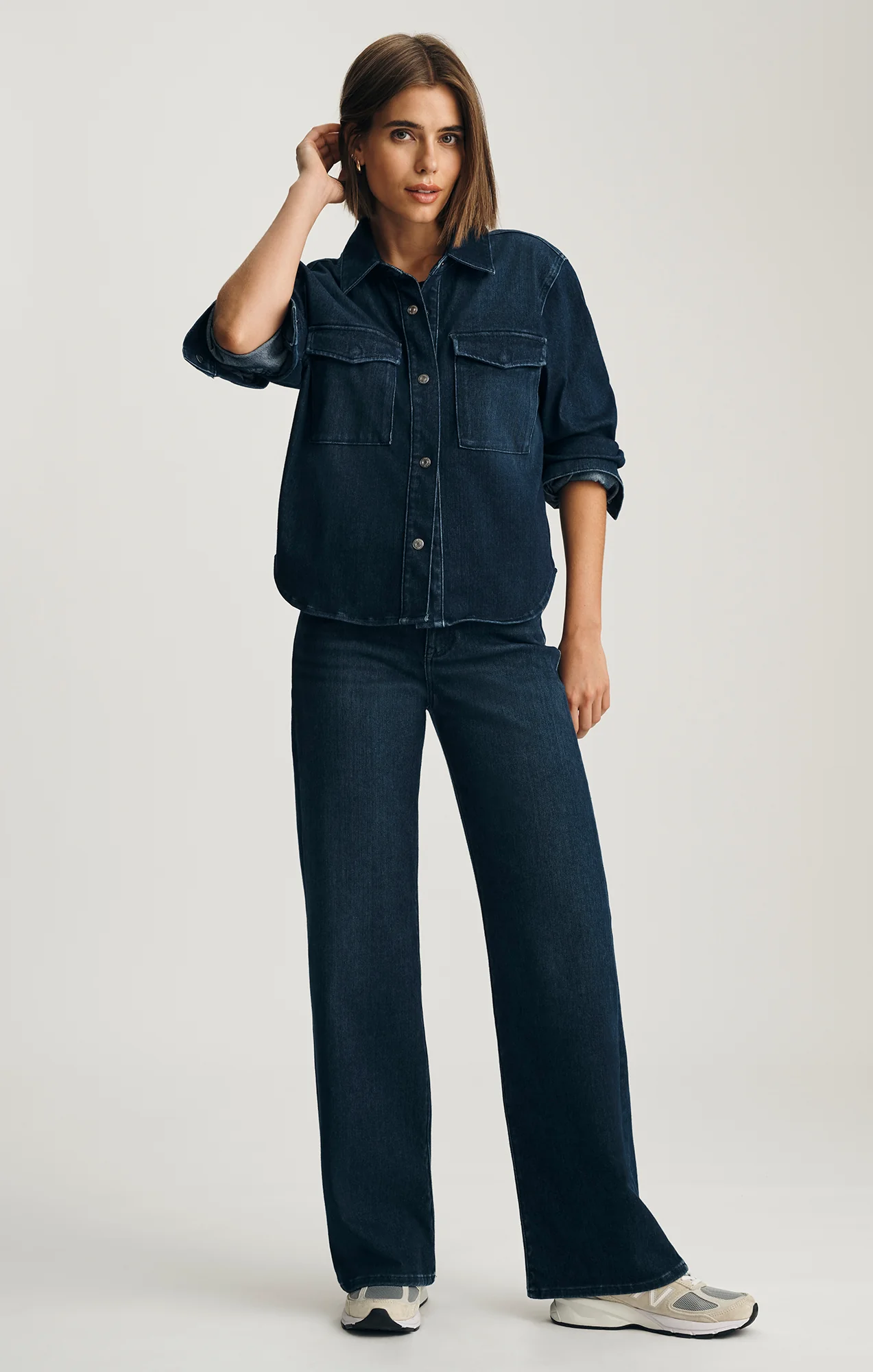 TIA DENIM SHIRT IN DARK BLUE MOVE - Image 6