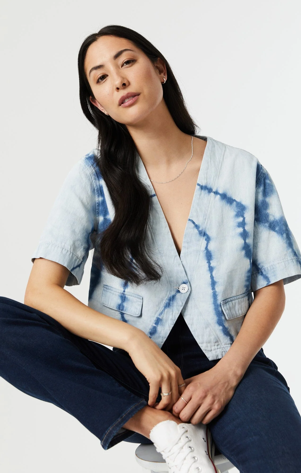 TIE DYE SHIRT IN INDIGO - Image 6