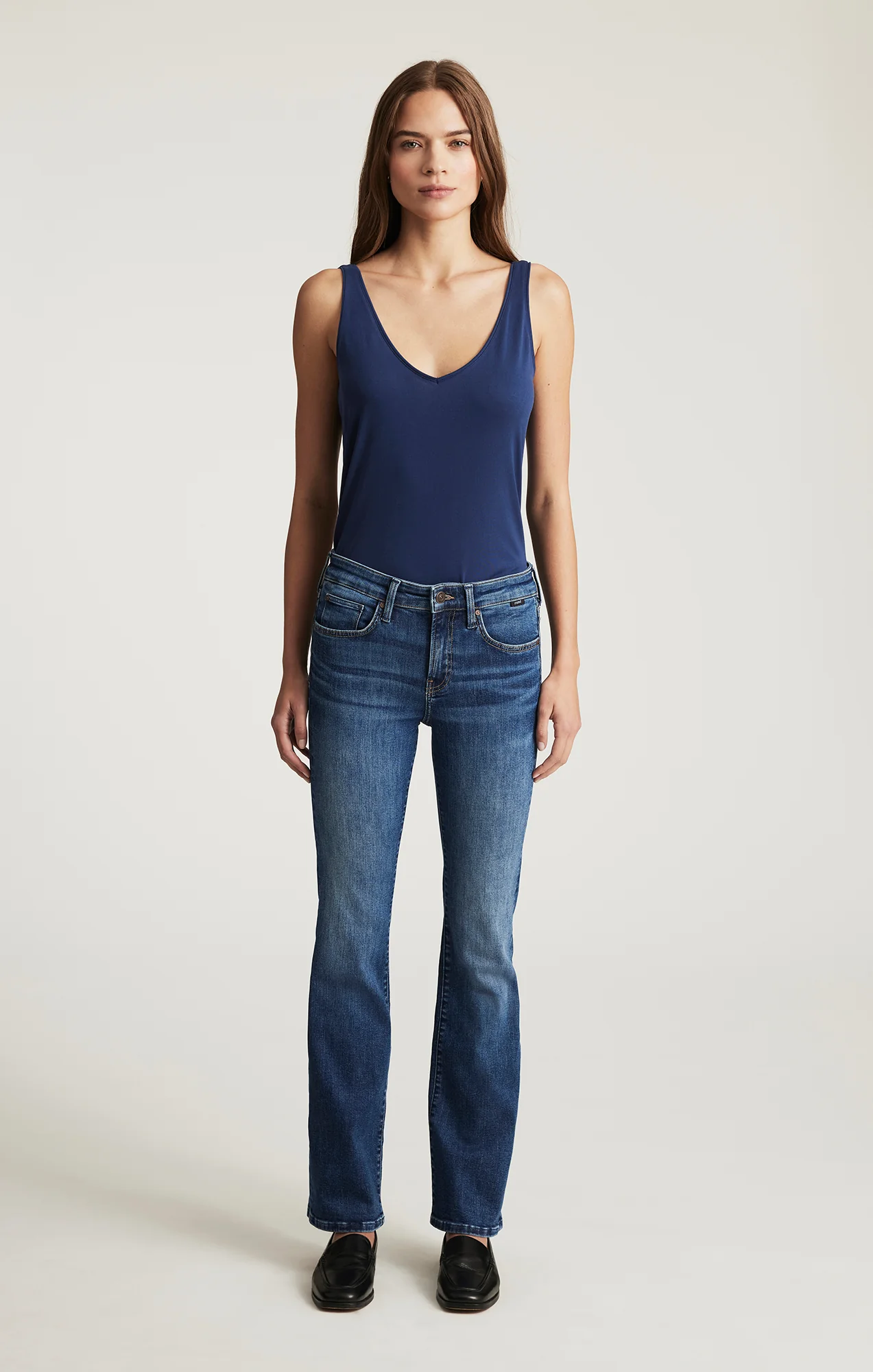 VICKY BOOTCUT IN DARK BRUSHED FLEX BLUE - Image 4