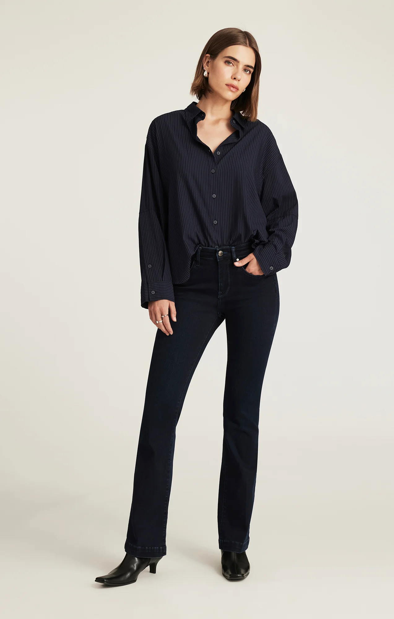 VICKY BOOTCUT IN INK FEATHER LUXE