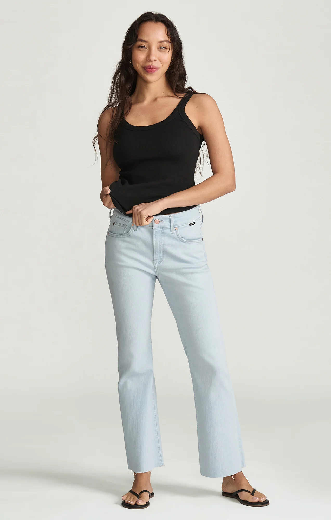 VICKY CROPPED BOOTCUT IN BLEACHED FLEX BLUE