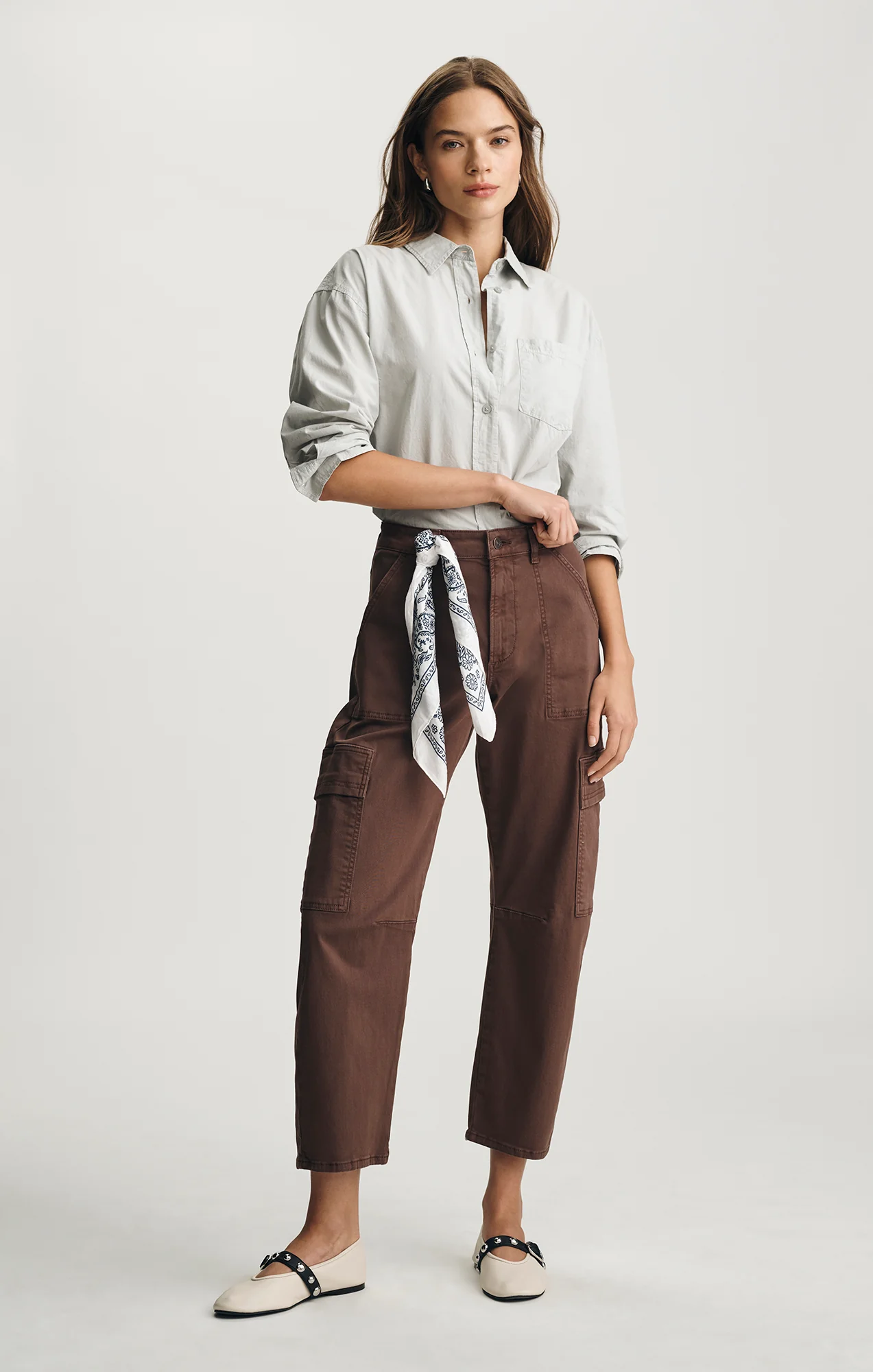 VINNIE BARREL CARGO IN BROWN CASUAL TWILL