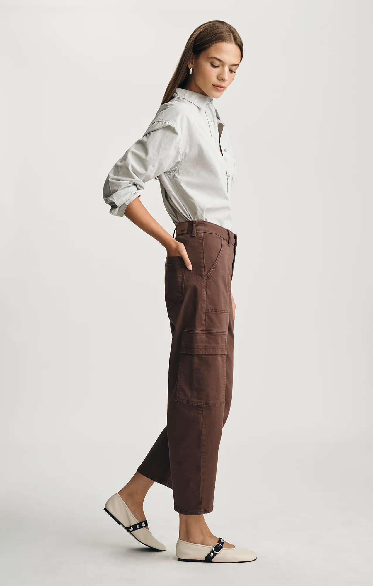 VINNIE BARREL CARGO IN BROWN CASUAL TWILL - Image 2