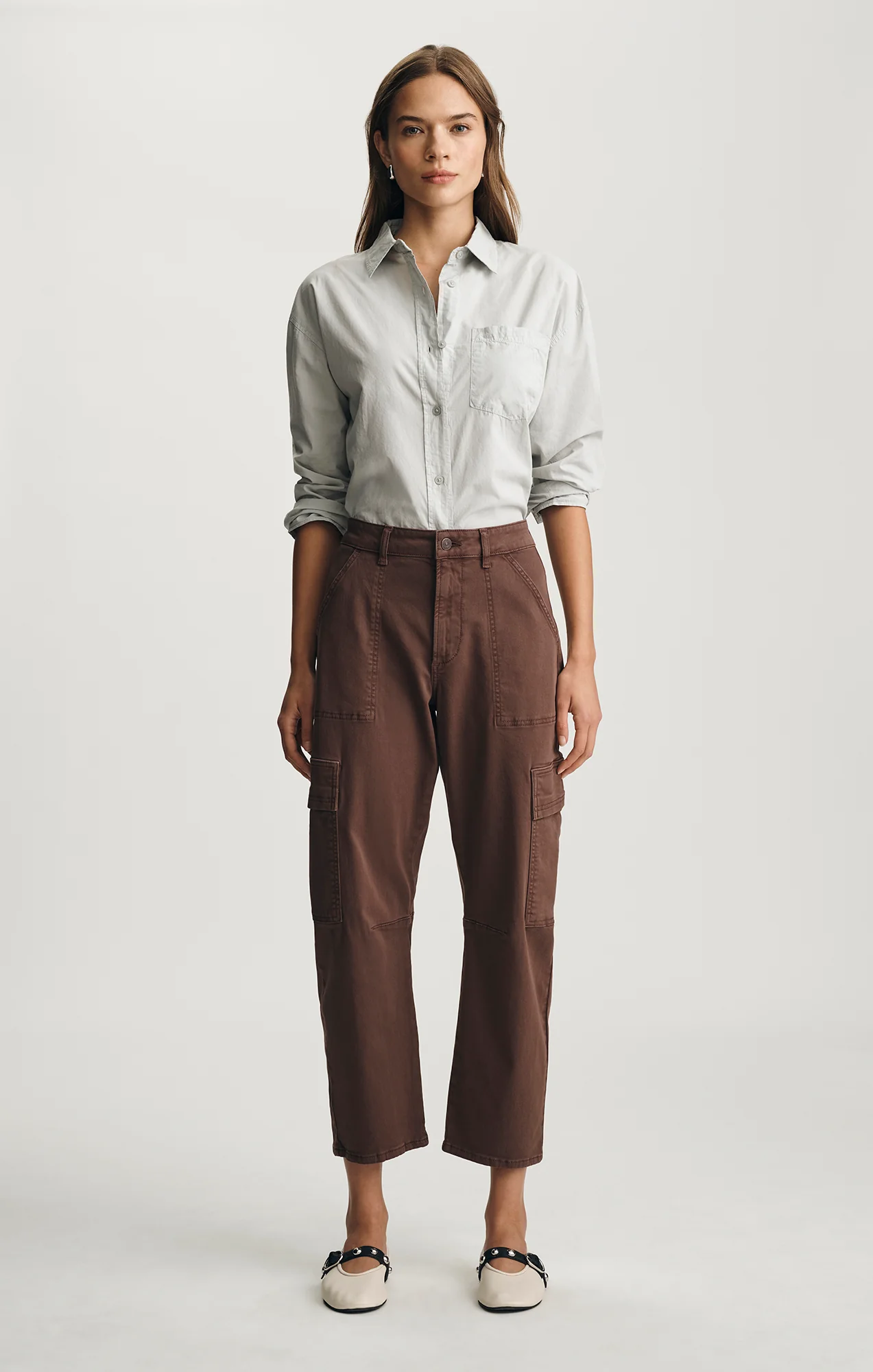 VINNIE BARREL CARGO IN BROWN CASUAL TWILL - Image 3