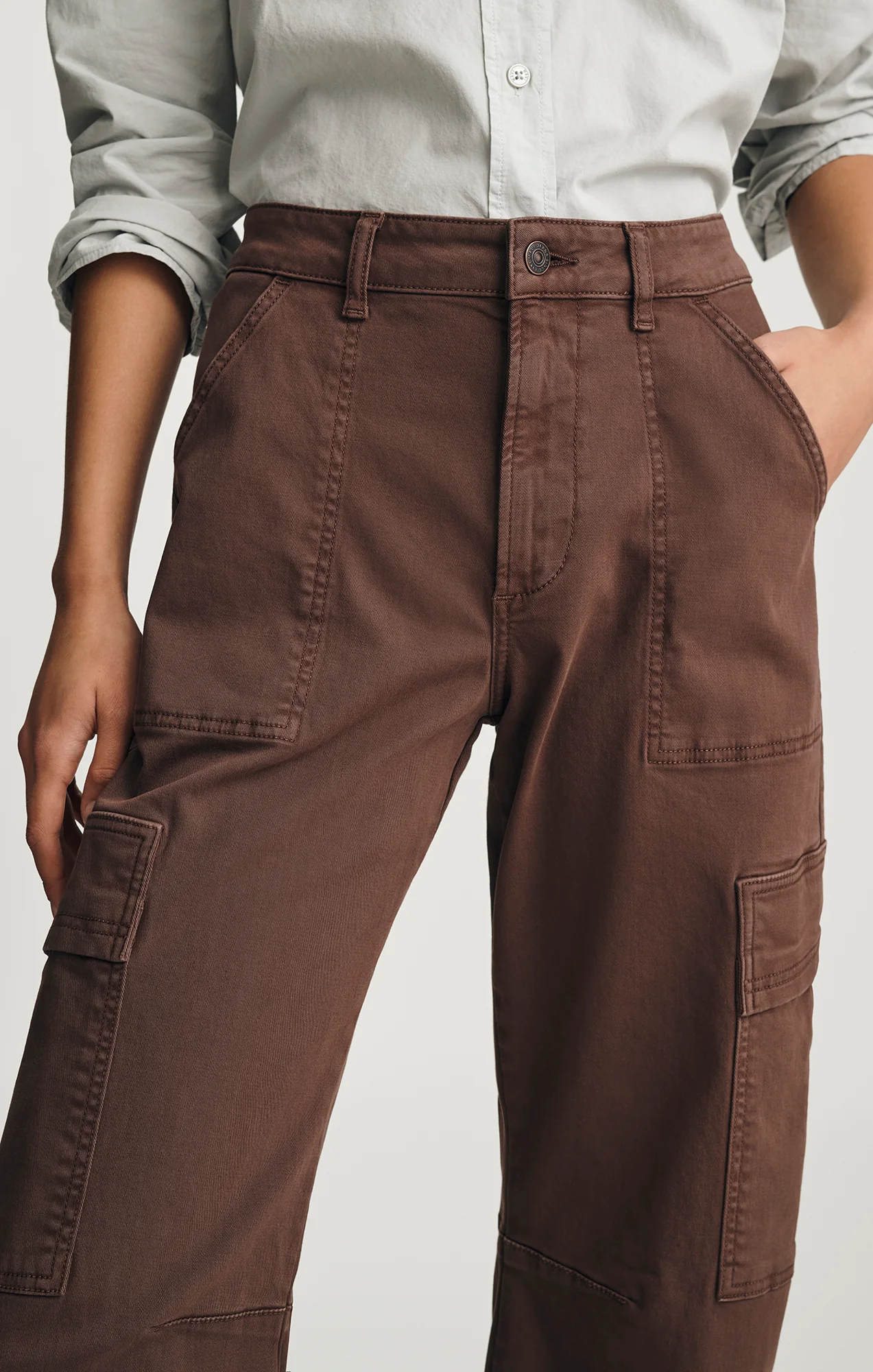 VINNIE BARREL CARGO IN BROWN CASUAL TWILL - Image 6