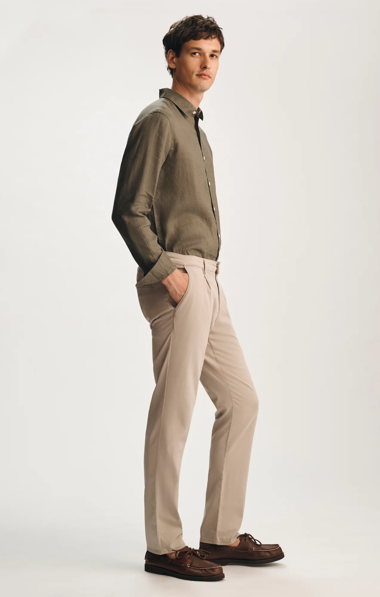 WILL PLEATED STRAIGHT CHINO IN NATURE CITY - Image 2