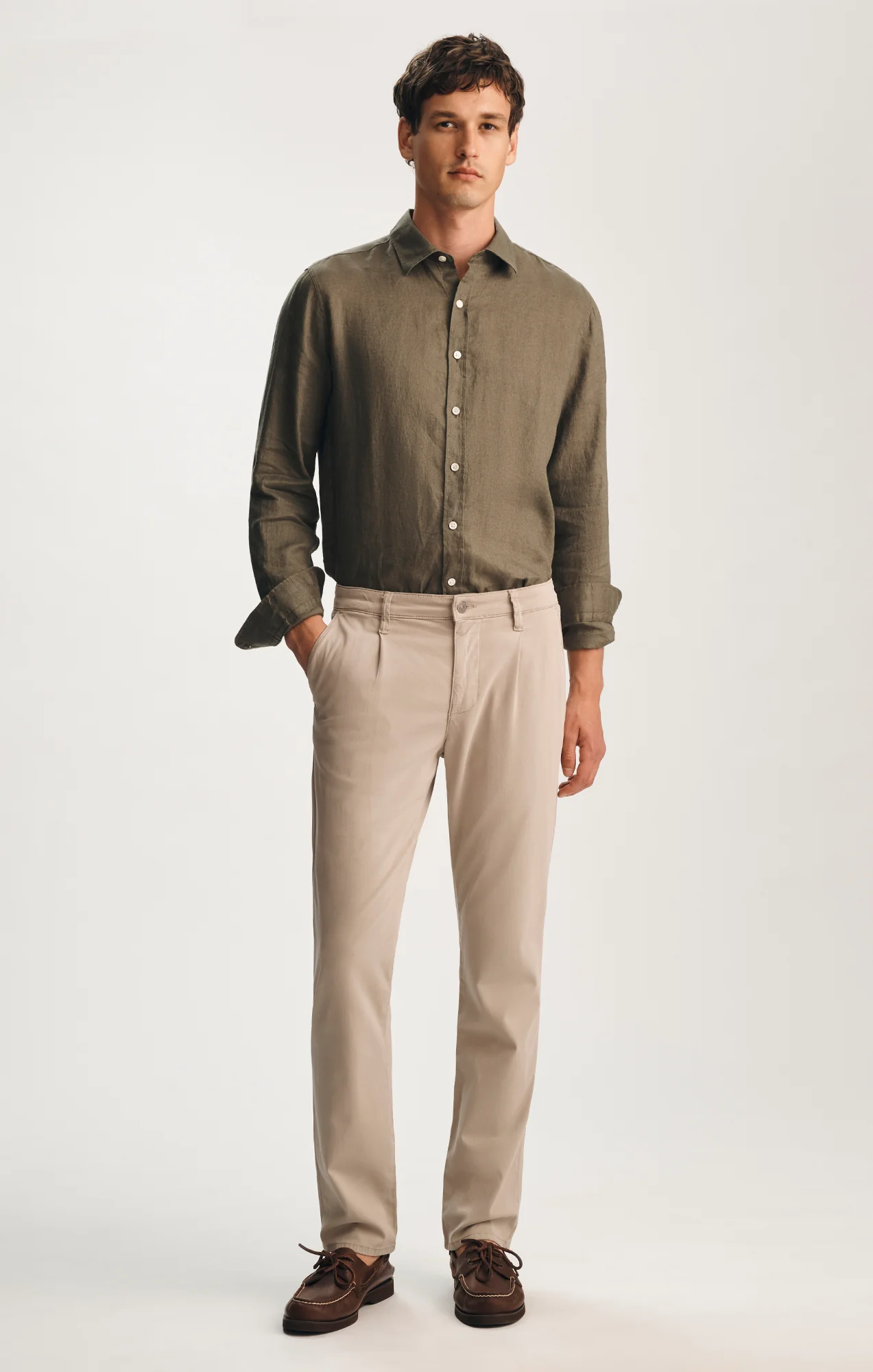 WILL PLEATED STRAIGHT CHINO IN NATURE CITY - Image 3