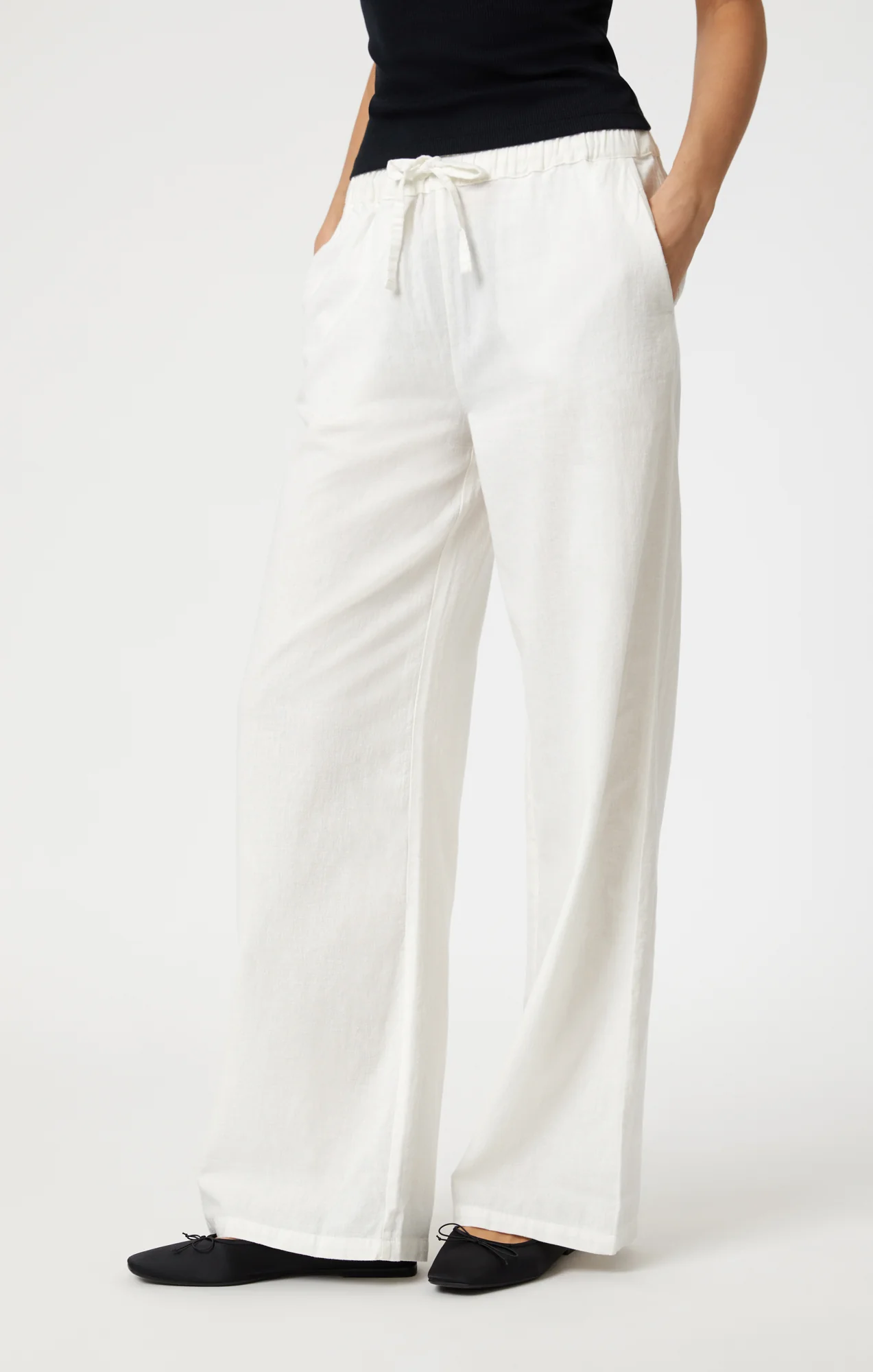 WOVEN LINEN PANTS IN WHITE - Image 2
