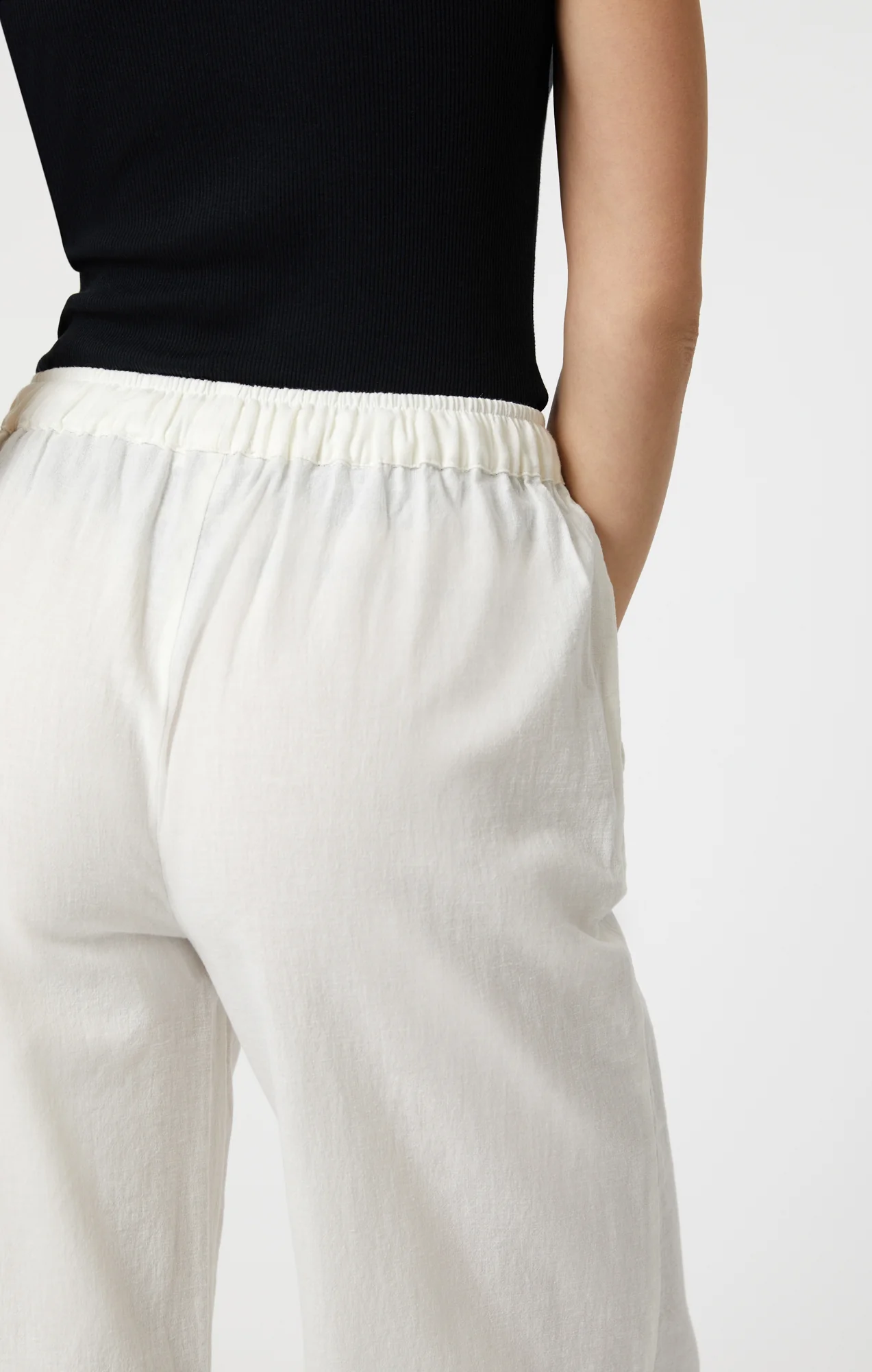 WOVEN LINEN PANTS IN WHITE - Image 5