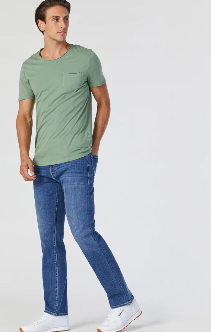 ZACH STRAIGHT LEG IN MID INDIGO BRUSHED WILLIAMSBURG