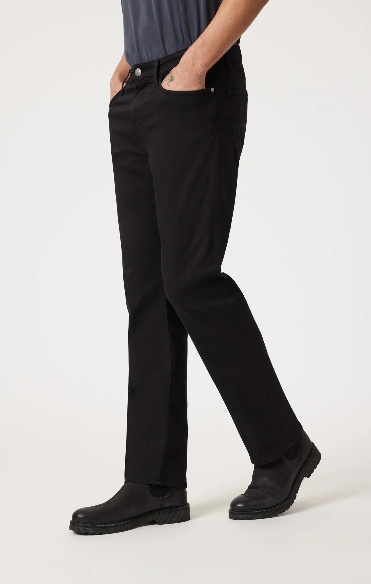 ZACH STRAIGHT LEG IN BLACK FEATHER BLUE - Image 4