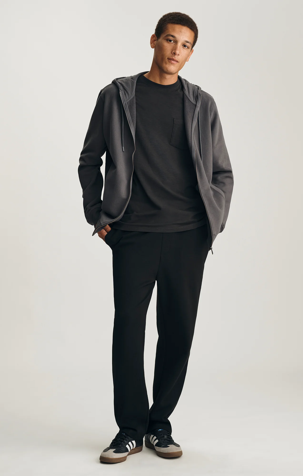 FULL ZIP HOODIE IN ASPHALT - Image 5